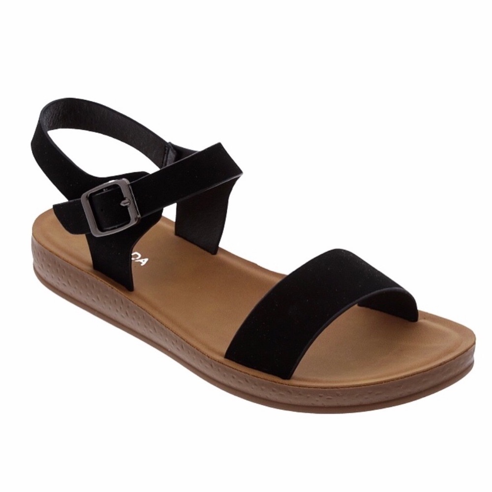 Women's Open Toe Comfort Ankle Strap Flat Sandal